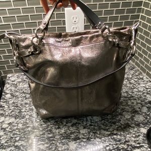 Coach Brooke Pewter Metallic Convertible handbag